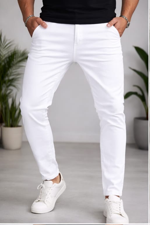 🤍 men’s classic white slim fit pants 🤍 men’s classic white slim fit pants