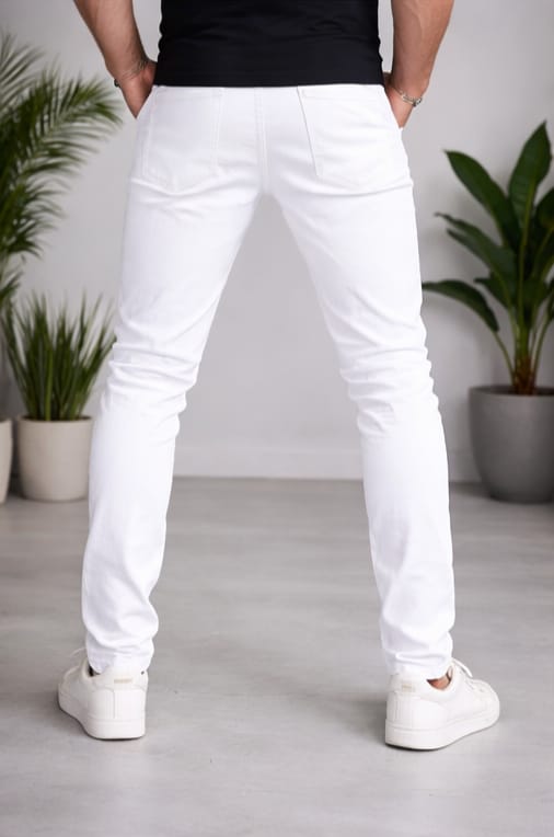 🤍 men’s classic white slim fit pants 🤍 men’s classic white slim fit pants